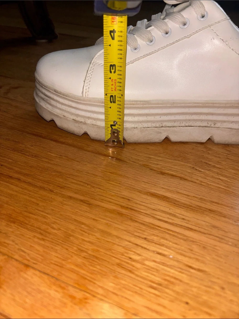 Classic White Platform Lace-Up Women's Sneakers